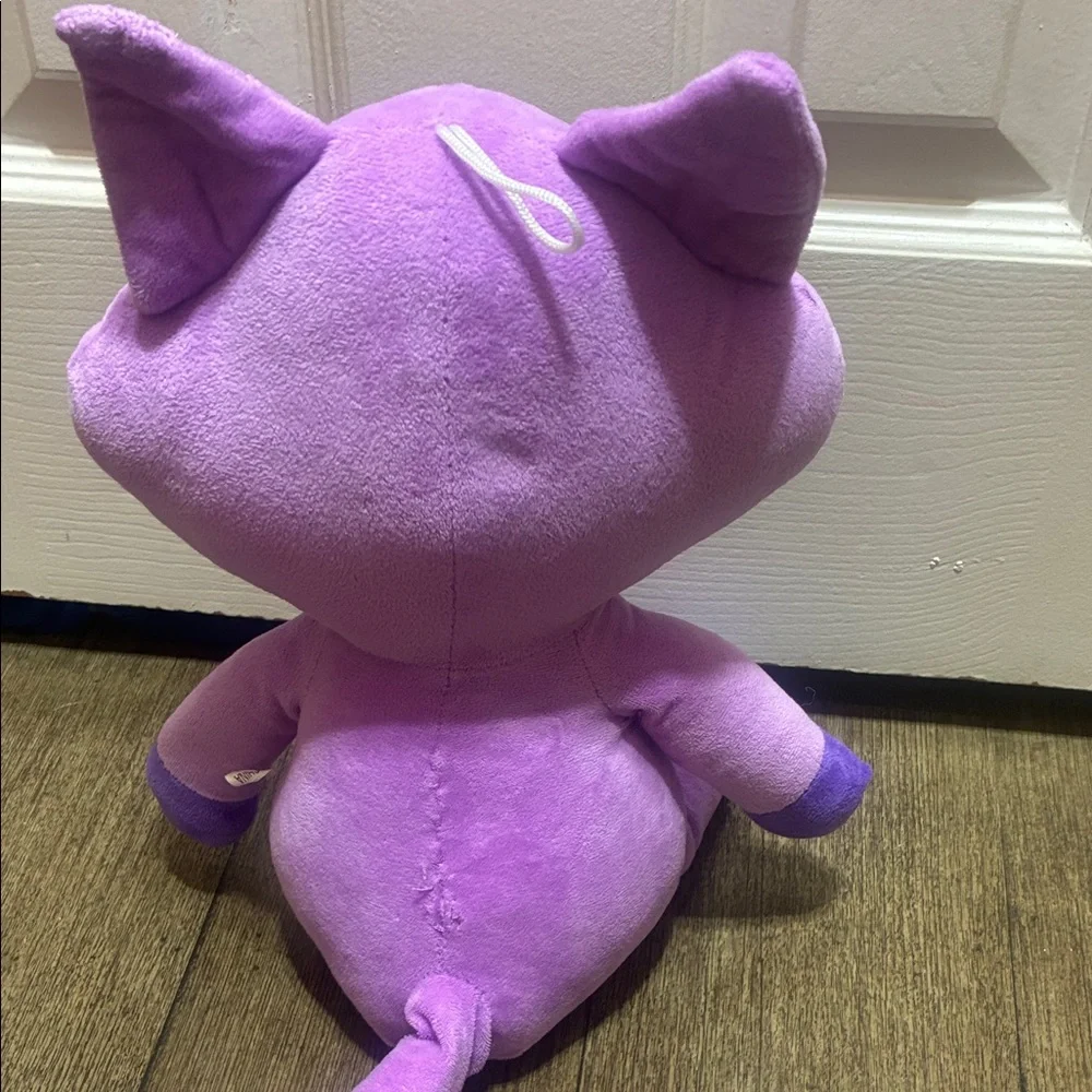 Purple Cat Plush Toy with Black Accents